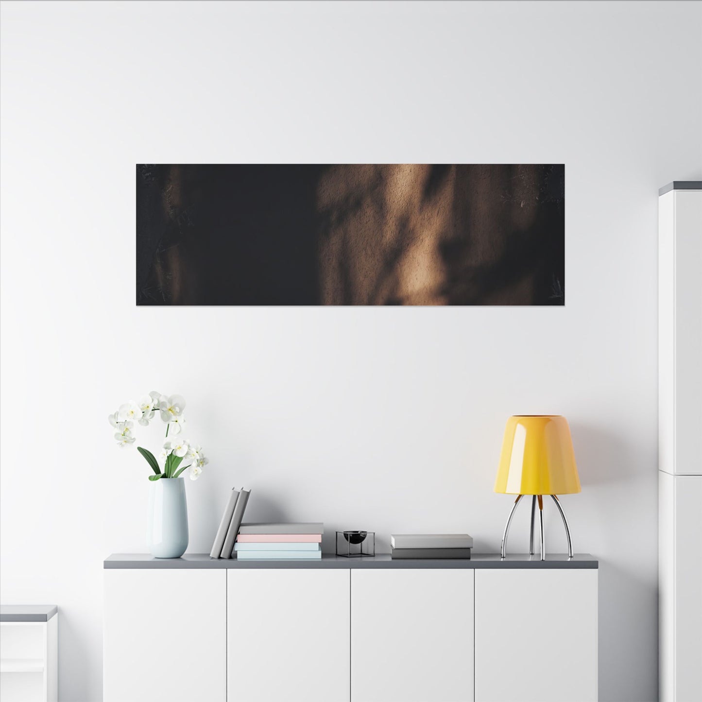 Winter Shadow Play Moody Minimal Canvas Art | Luxurious Decor