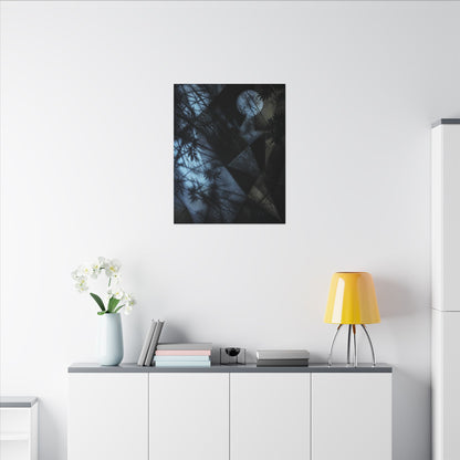 Shadow Play Winter Canvas Art | Dark Japandi Luxurious Design