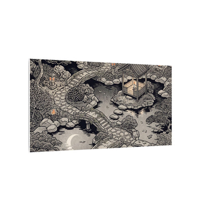 Moonlit Garden Ukiyo E Inspired Canvas Art | Serene Zen Art