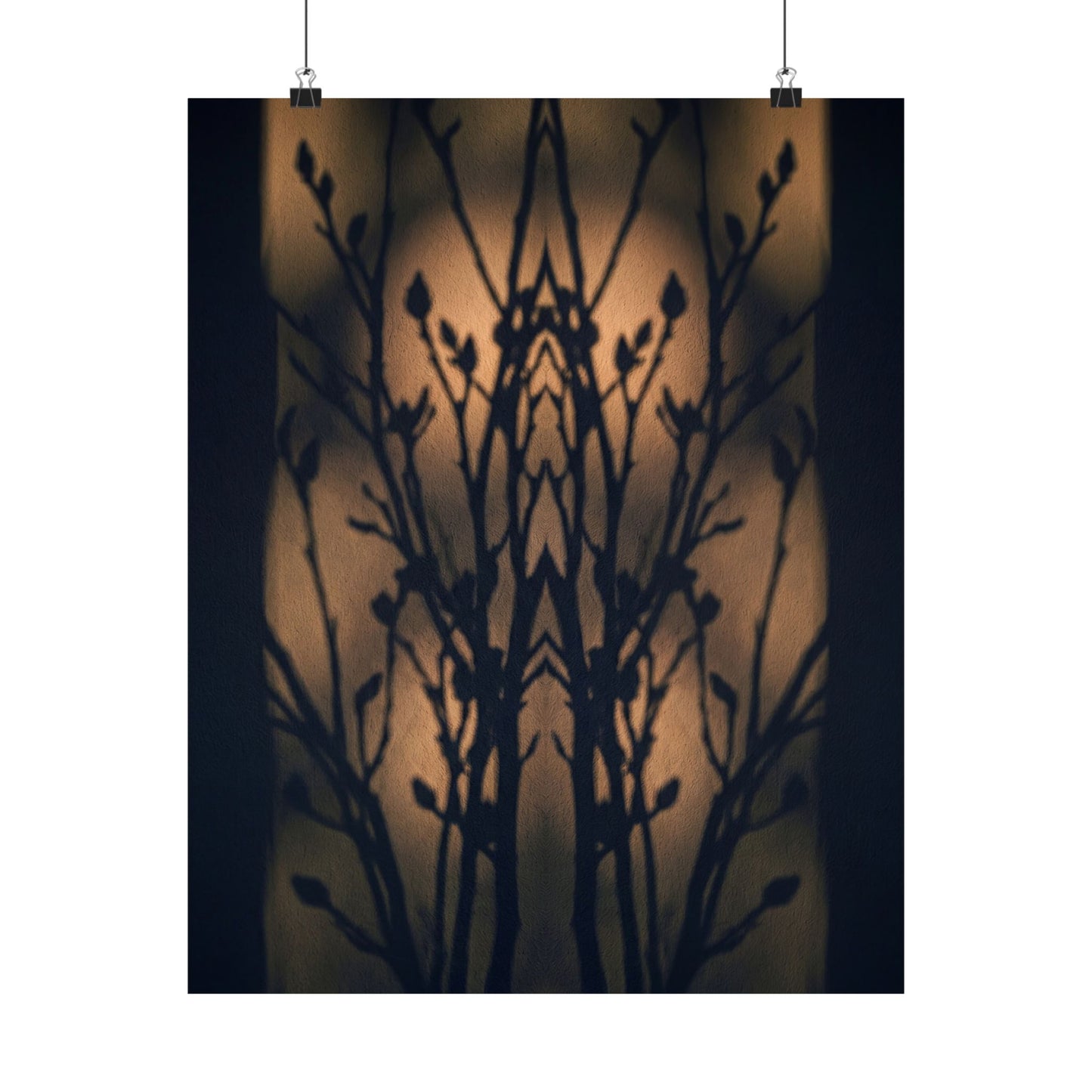 Golden Hour Shadow Play Wall Art Print - Dark Japandi Seijaku