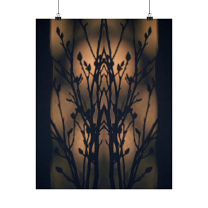 Golden Hour Shadow Play Wall Art Print - Dark Japandi Seijaku