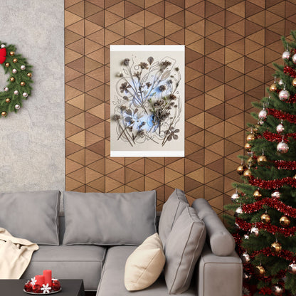Neutral Dried Flowers Wall Art Print - Minimal Line Japandi