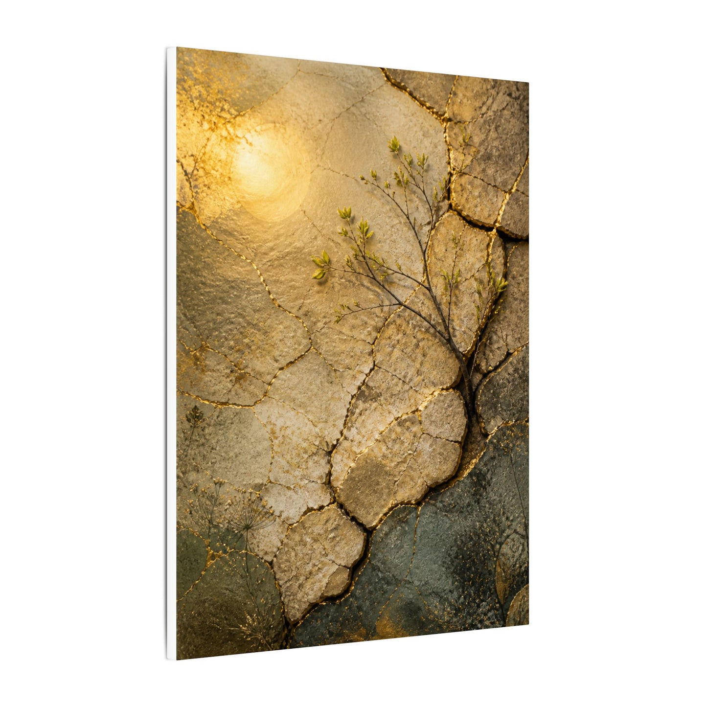 Cracked Earth Spring Canvas Art | Japandi Warm Design