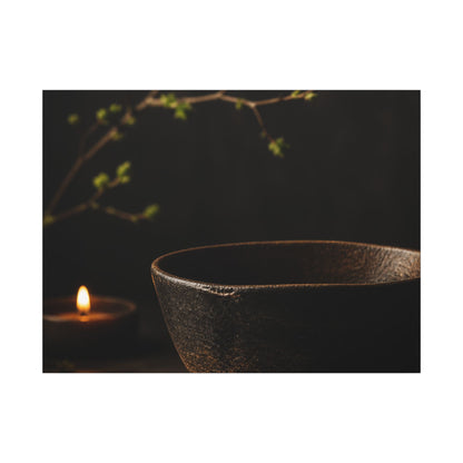 Moody Ceramic Bowl Canvas Art - Shadow Zen Dark Japandi
