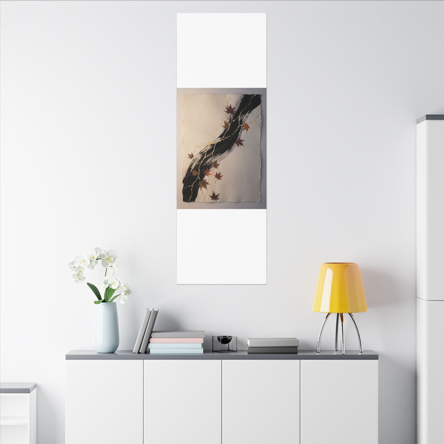Dawn Ink Brushstroke Canvas Art - Kintsugi Ma