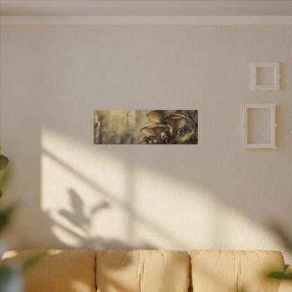 Wild Mushrooms Canvas Art | Spring Japandi Watercolor Art