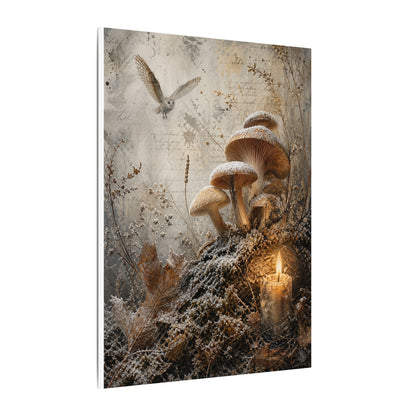 Wild Mushrooms Texture Canvas Art | Elegant Japandi Art