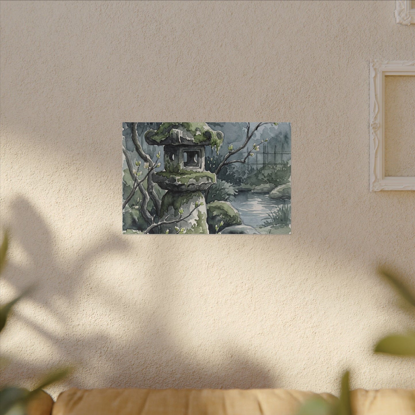 Moonlight Stone Lantern Canvas Art - Japandi Seijaku