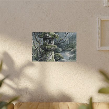Moonlight Stone Lantern Canvas Art - Japandi Seijaku