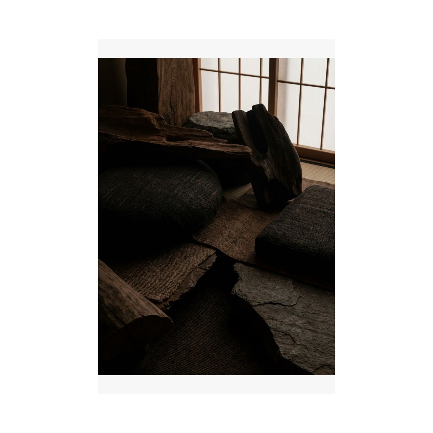 Dark Japandi Shadow Zen Wall Art Print