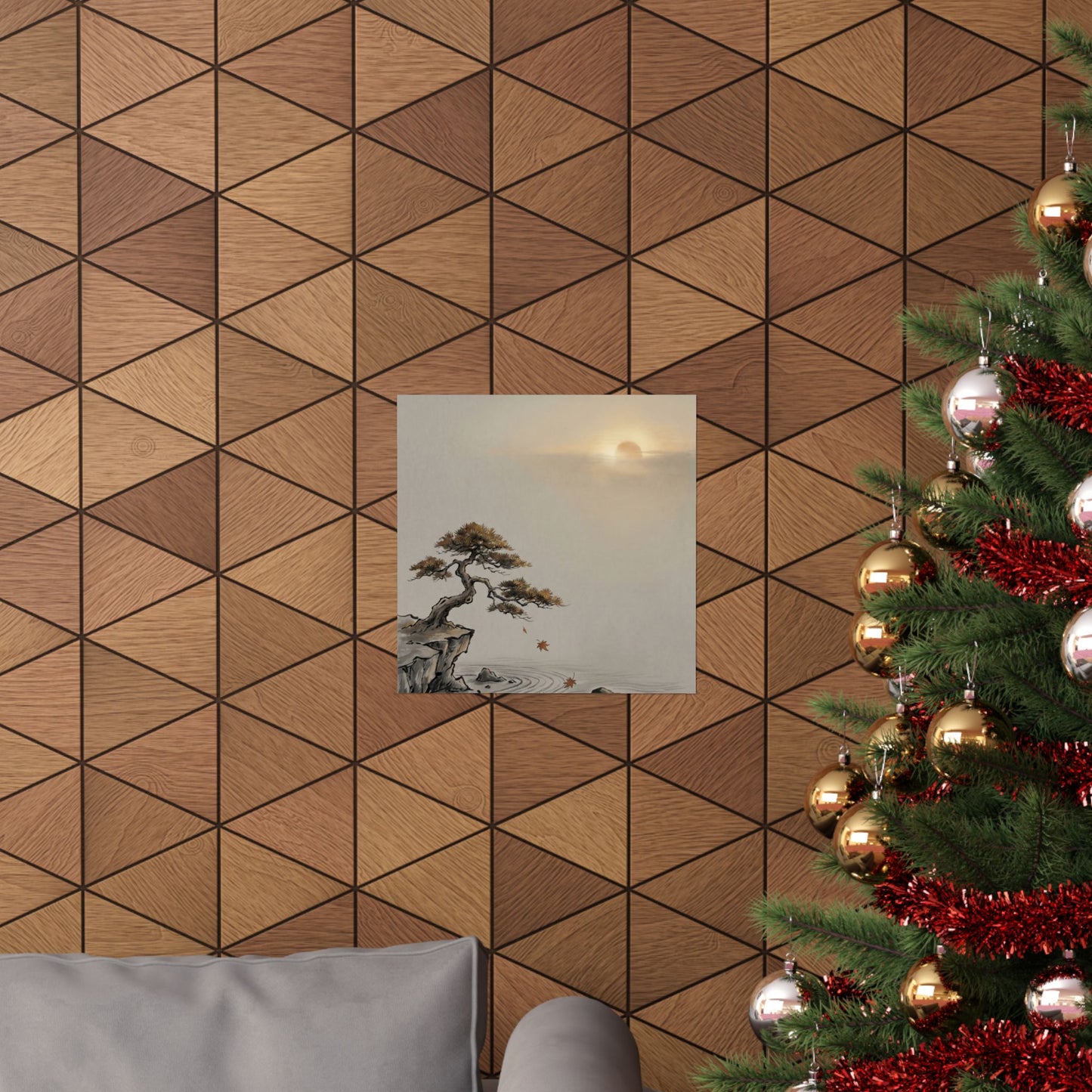 Pine Tree Autumn Wall Art Print | Zen Tranquil Design