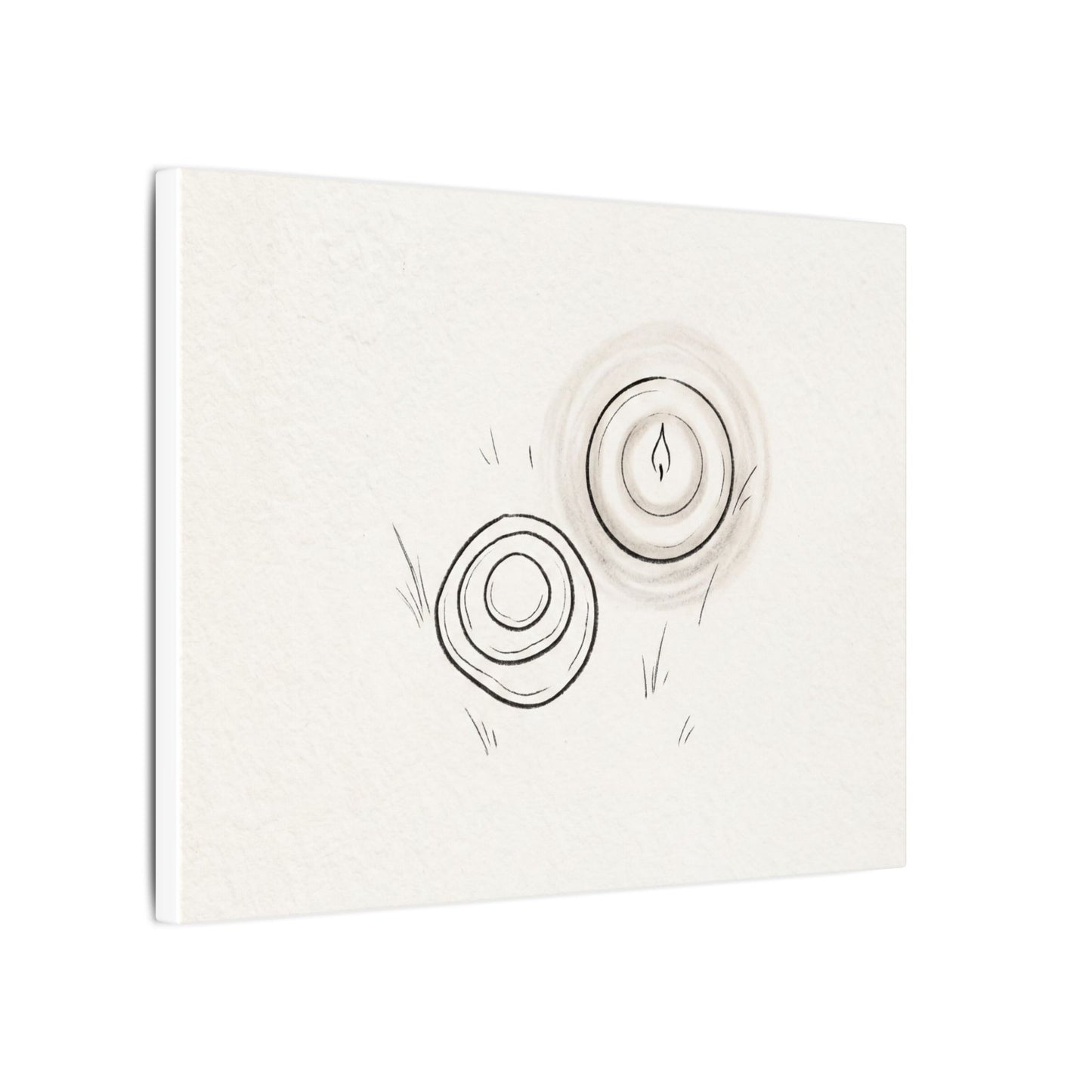 River Stones Canvas Art | Winter Japandi Minimal Line Art