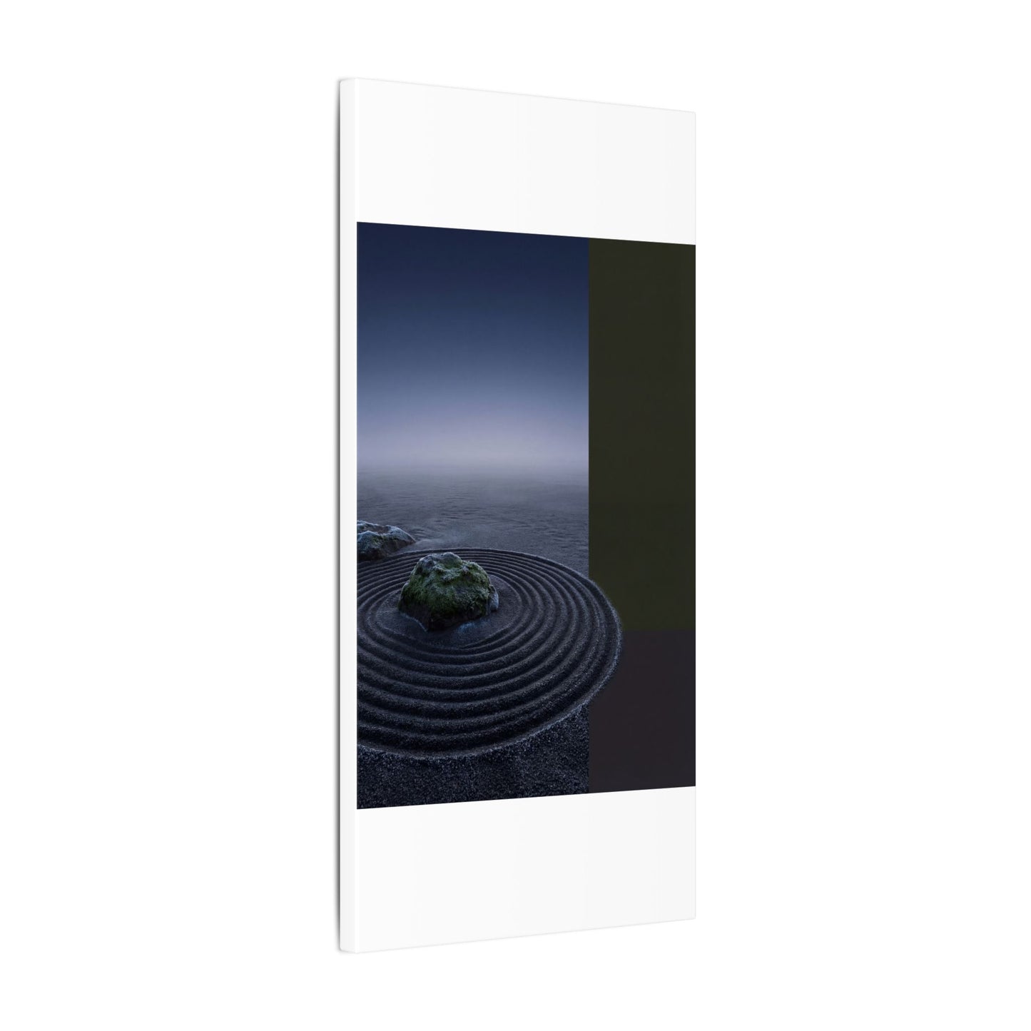 Ma Rock Garden Canvas Art - Dark Japandi Moody Minimal