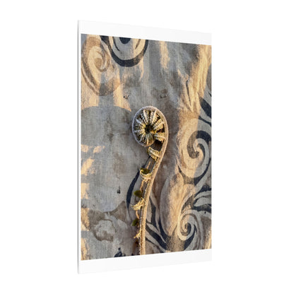 Fern Unfurling Canvas Art | Winter Japandi Japanese Pattern Art