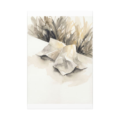 Paper Fold Watercolor Canvas Art | Warm Japandi Art