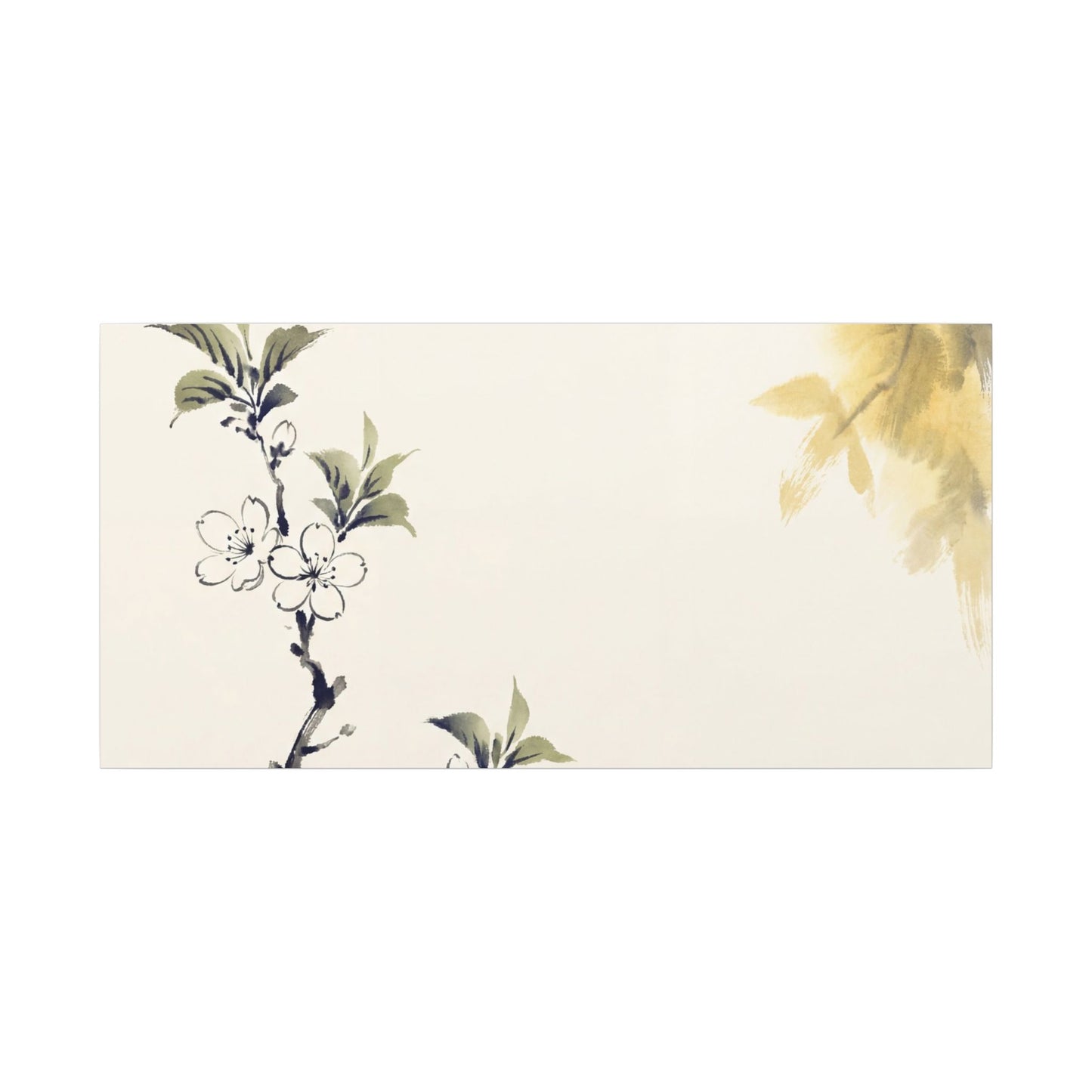 Kanso Cherry Blossom Canvas Art - Zen Sumi E