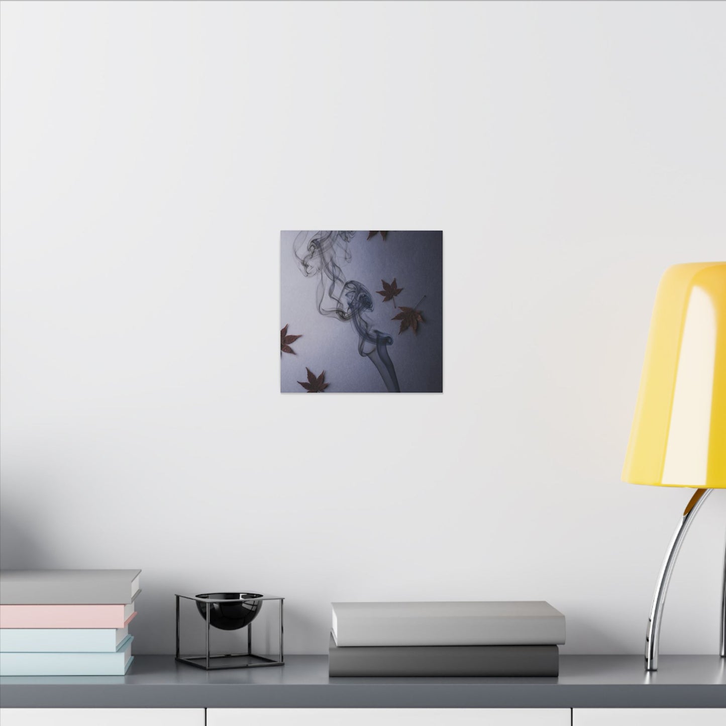 Dark Japandi Incense Smoke in Dawn | Moody Minimal Canvas Art