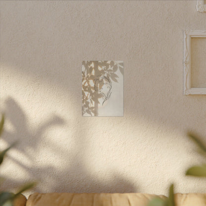 Warm Shoji Screen Canvas Art - Minimal Line Japandi