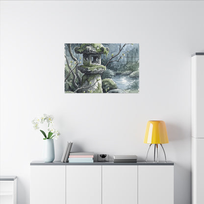 Moonlight Stone Lantern Canvas Art - Japandi Seijaku