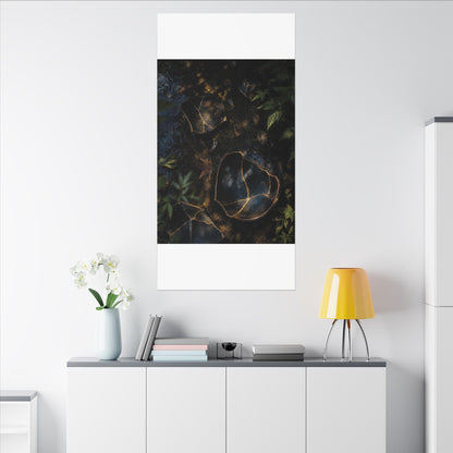 Dark Japandi Broken Pottery in Dappled | Shadow Zen Canvas Art