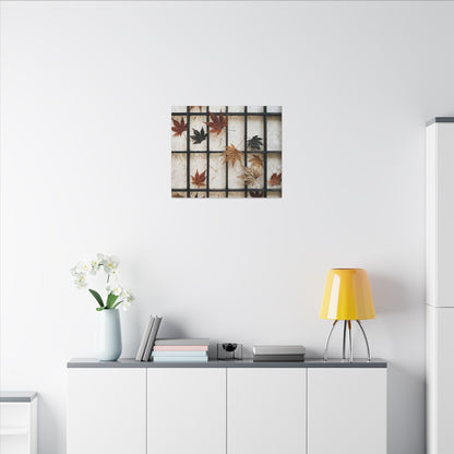 Japandi Shoji Screen in Overcast | Texture Canvas Art