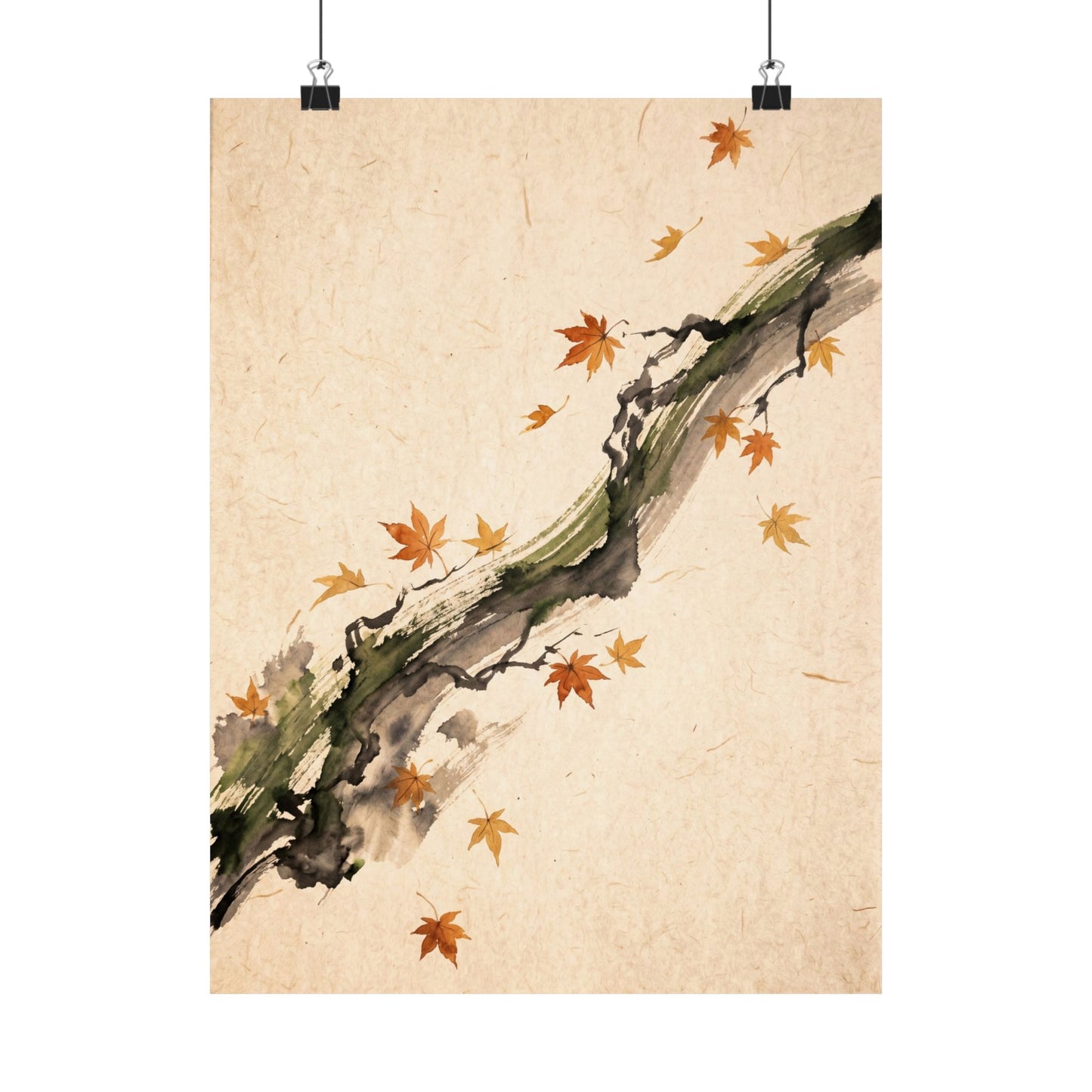 Ma Ink Brushstroke Wall Art Print - Zen Ukiyo E Inspired
