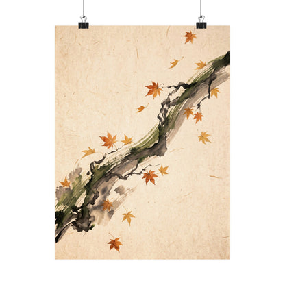 Ma Ink Brushstroke Wall Art Print - Zen Ukiyo E Inspired