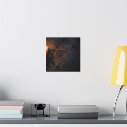 Candlelight Rust Patina Canvas Art - Dark Japandi Ma