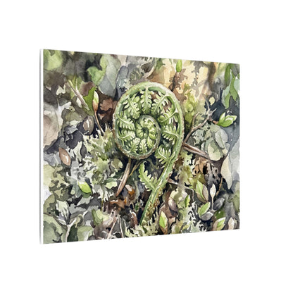 Fern Unfurling Spring Canvas Art | Japandi Neutral Design