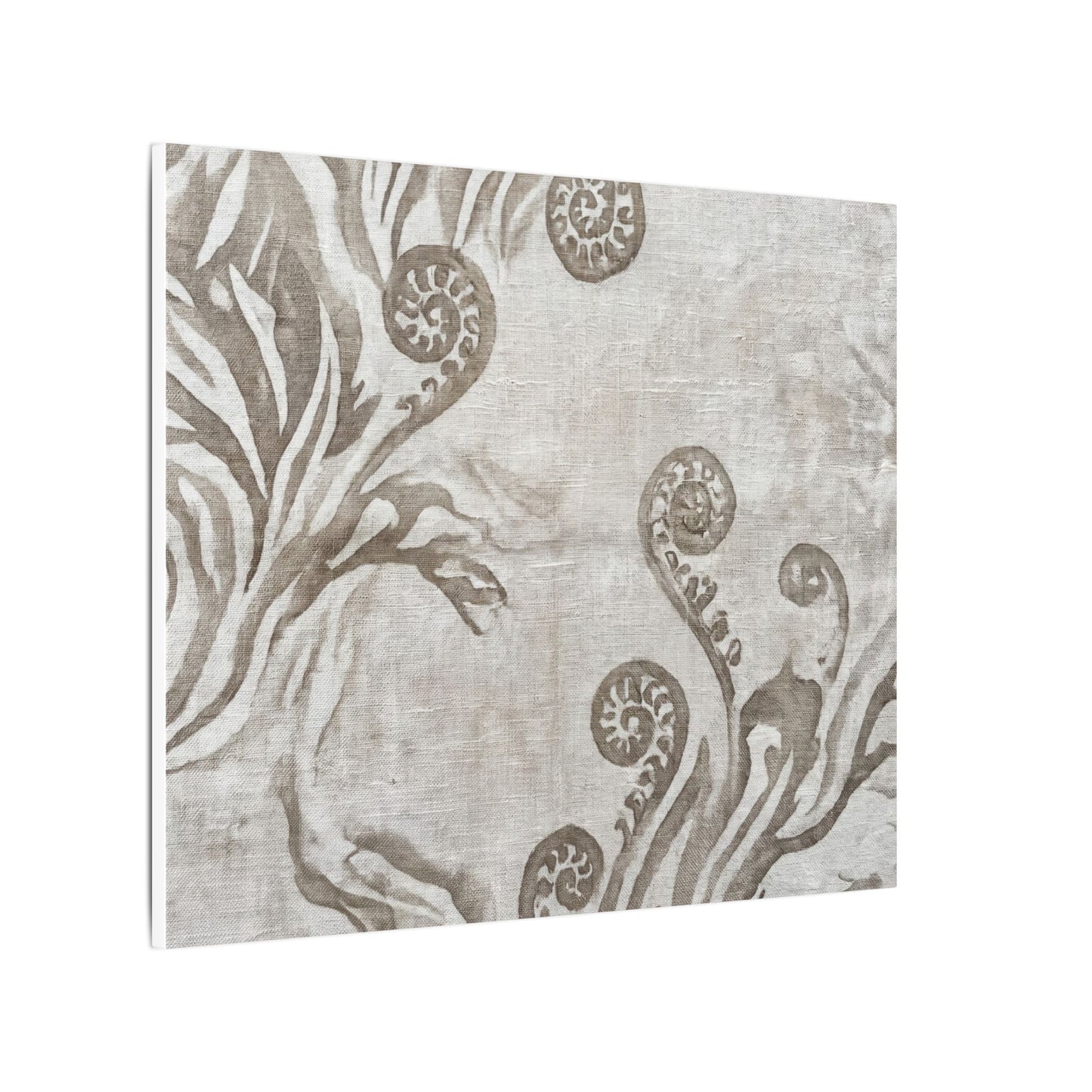 Japandi Fern Unfurling in Overcast | Japanese Pattern Canvas Art