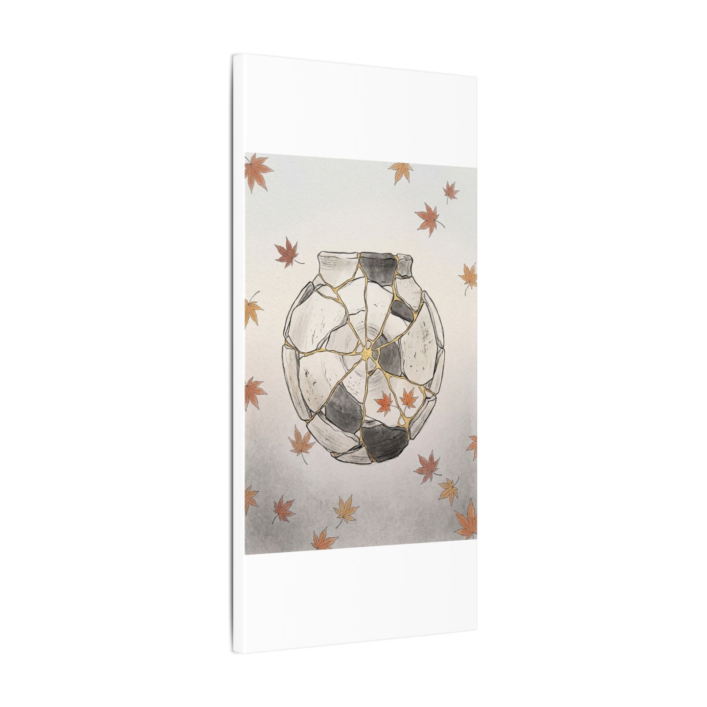 Japandi Broken Pottery in Dawn | Minimal Line Canvas Art