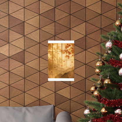Shoji Screen Wall Art Print | Autumn Japandi Texture Art