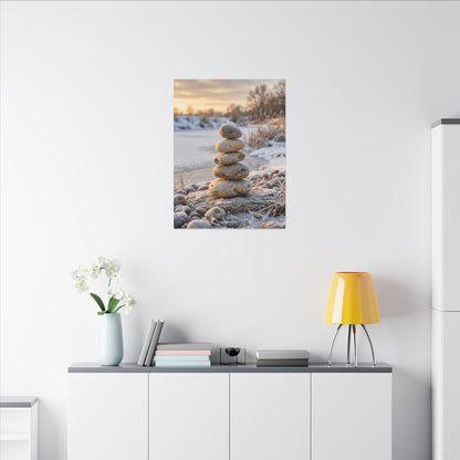 Ma River Stones Canvas Art - Japandi Japanese Pattern