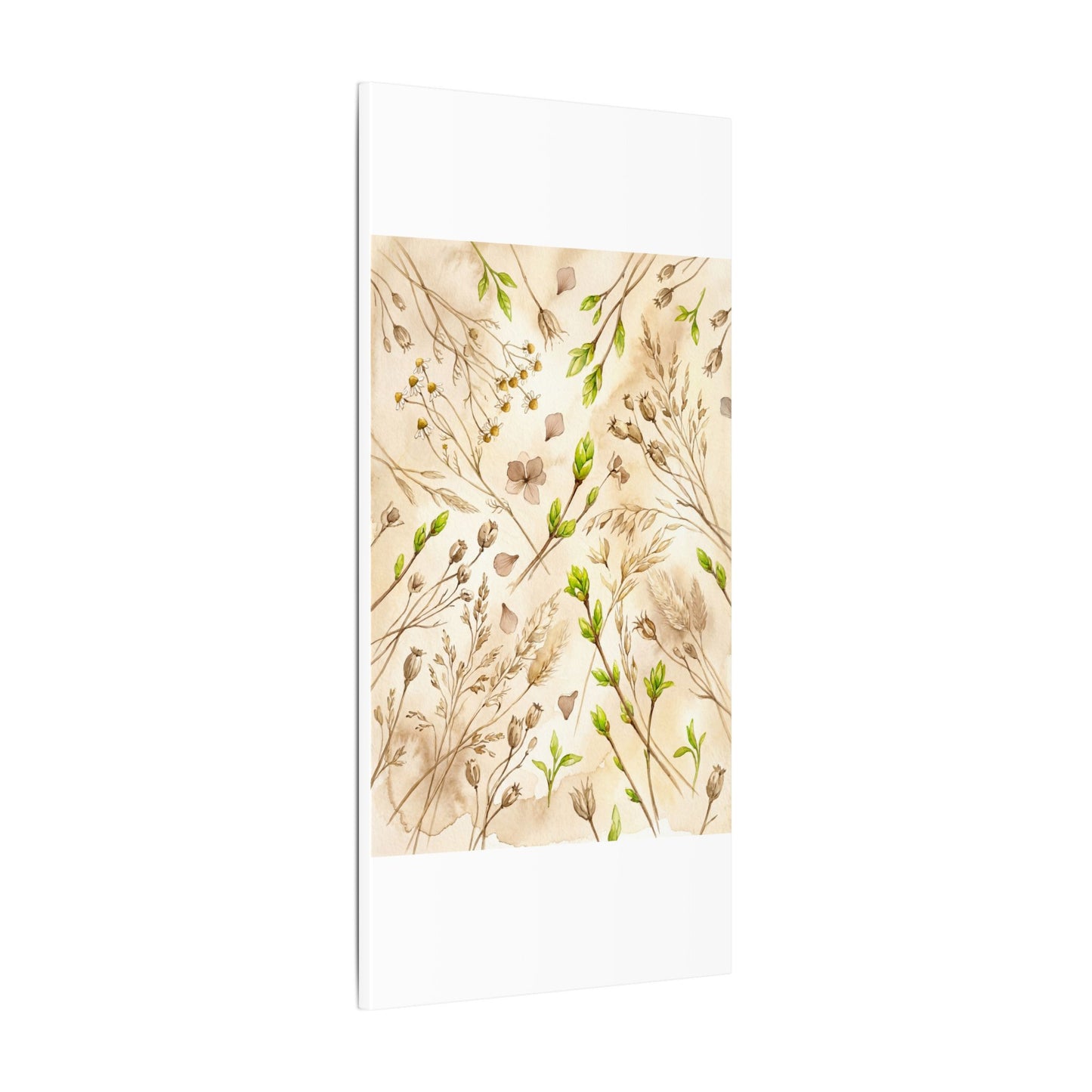 Spring Dried Flowers Watercolor Canvas Art | Earthy Decor