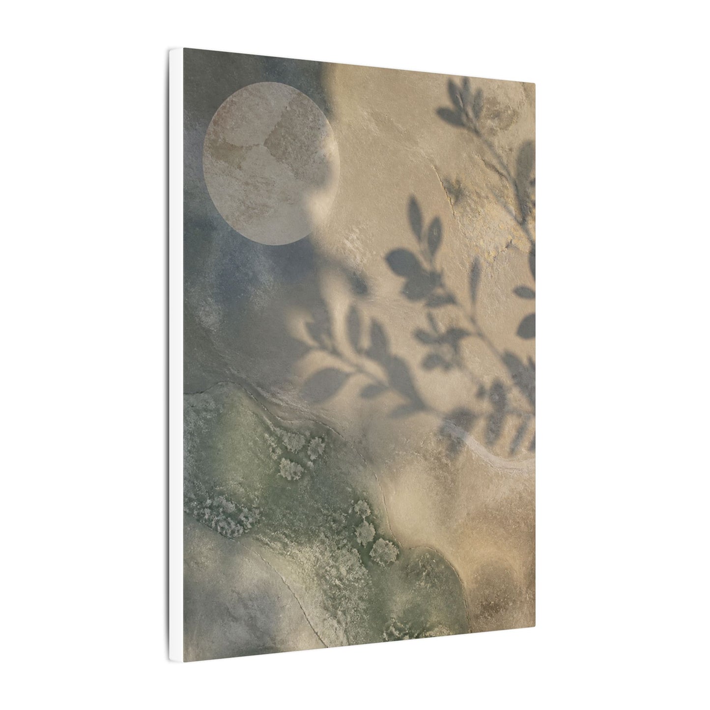 Japandi Shadow Play in Moonlight | Texture Canvas Art