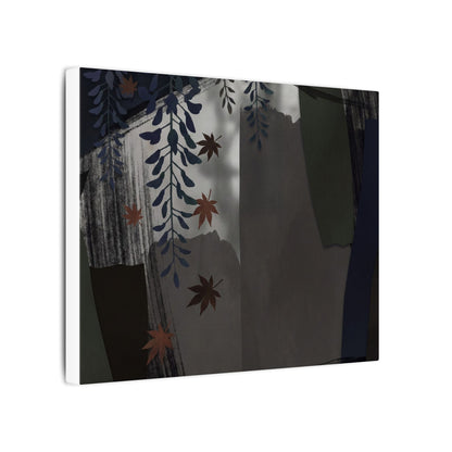 Wisteria Autumn Canvas Art | Dark Japandi Moody Design