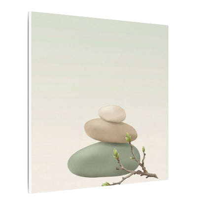 Dawn River Stones Canvas Art - Japandi Fukinsei