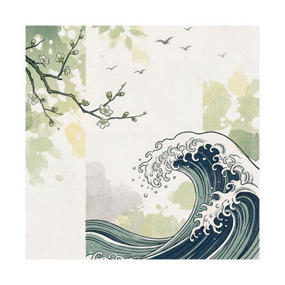 Ma Ocean Wave Wall Art Print - Zen Ukiyo E Inspired