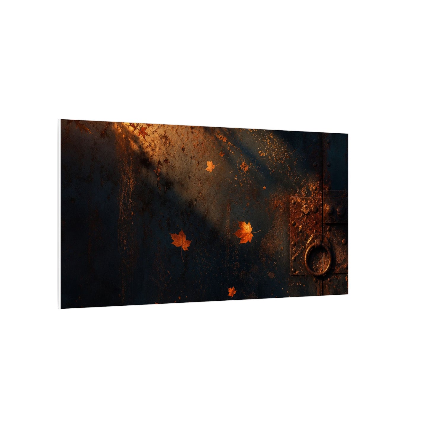 Dark Japandi Rust Patina in Golden Hour | Shadow Zen Canvas Art