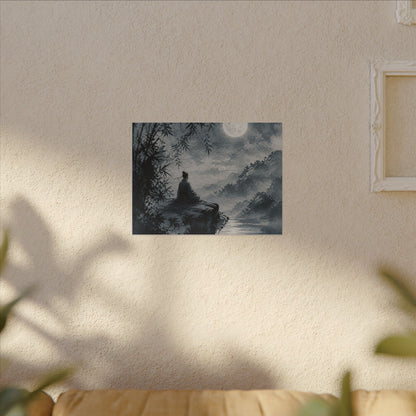 Ink Brushstroke Sumi E Canvas Art | Serene Zen Art