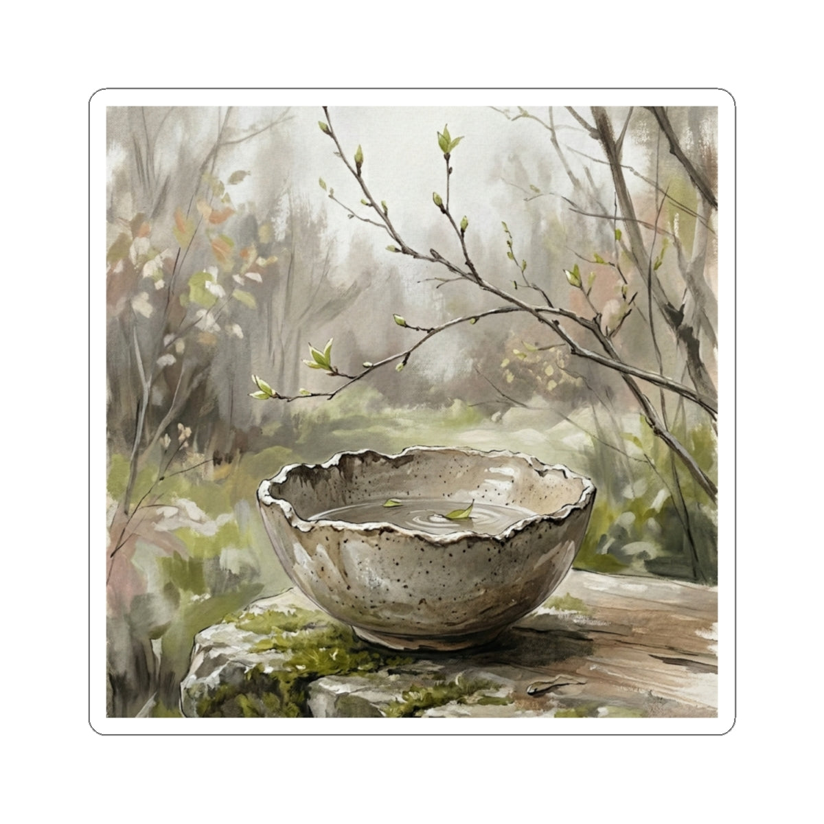 Seijaku Ceramic Bowl Sticker - Japandi Minimal Line
