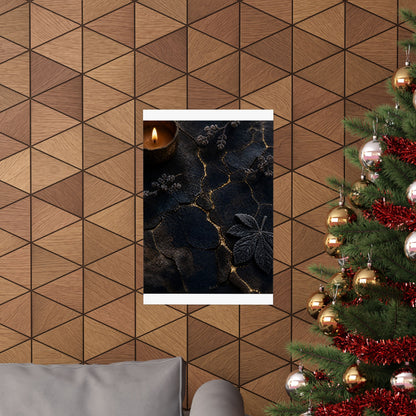 Luxurious Cracked Earth Wall Art Print - Moody Minimal Dark Japandi