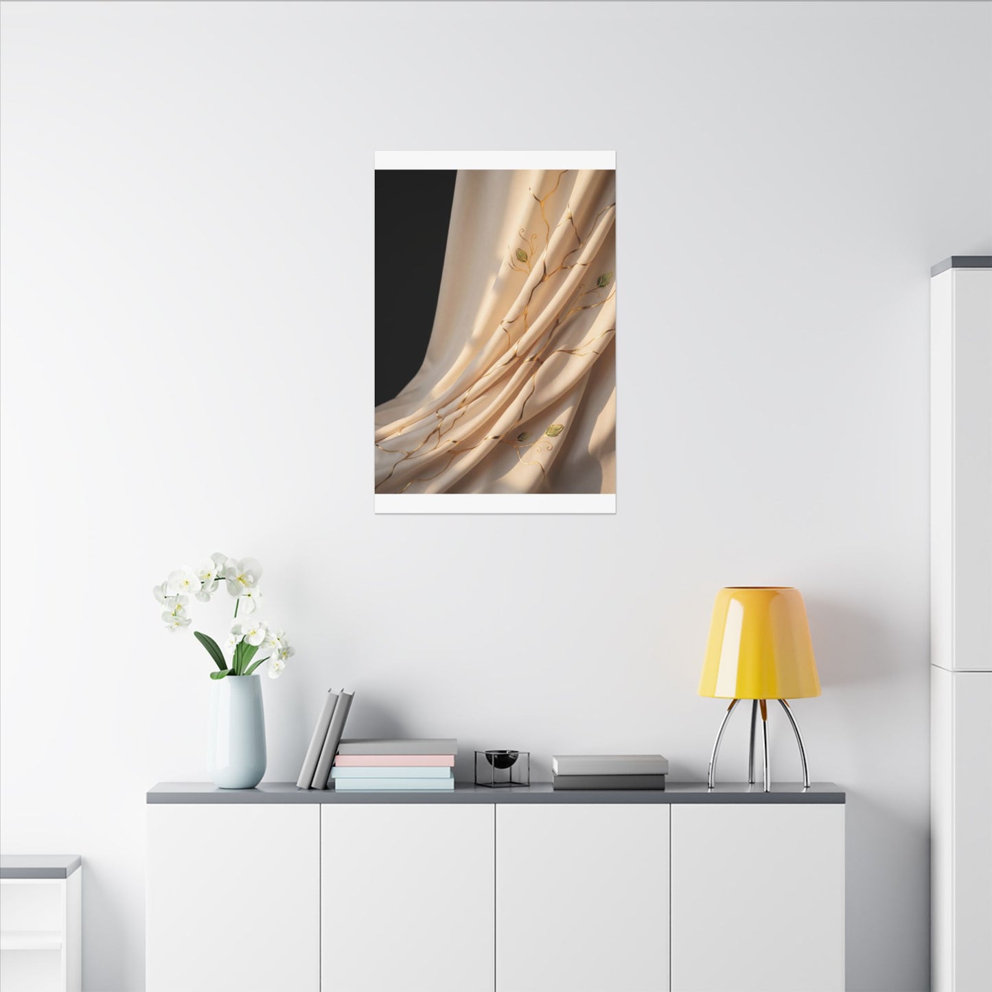 Golden Hour Silk Drape Canvas Art - Kintsugi Fukinsei