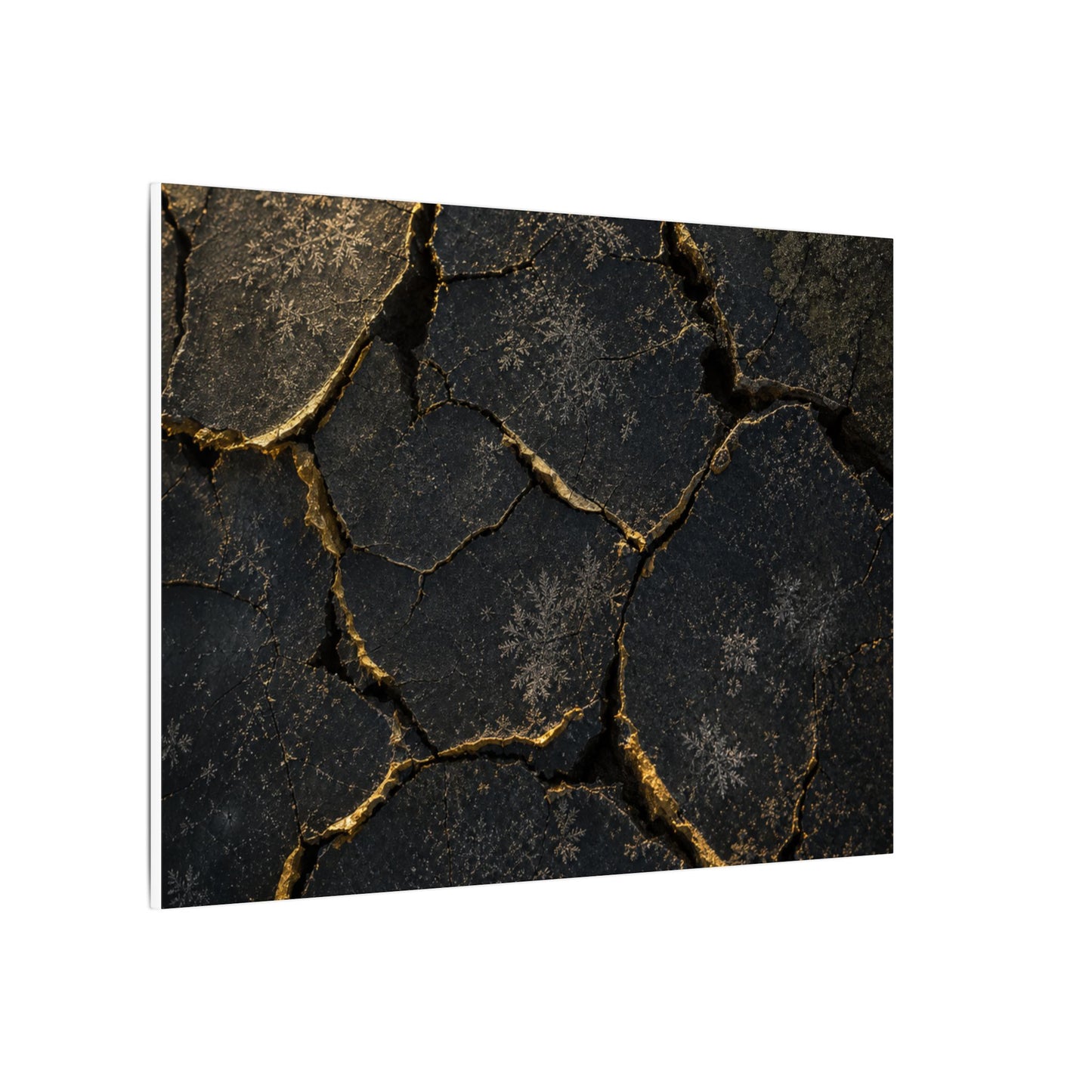 Cracked Earth Canvas Art | Winter Dark Japandi Shadow Zen Art