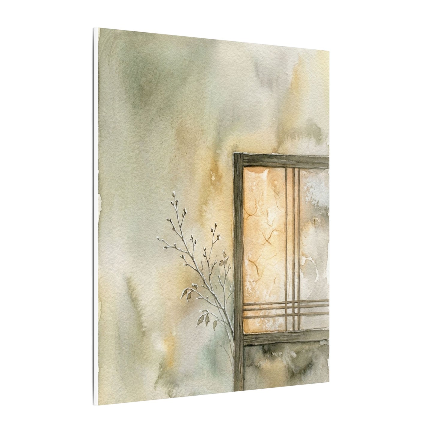 Ma Shoji Screen Canvas Art - Japandi Watercolor