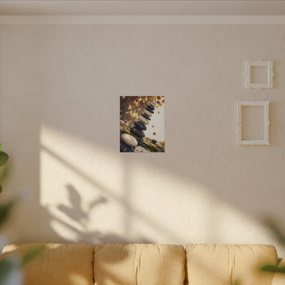 Ma River Stones Canvas Art - Kintsugi Gold Vein