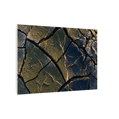 Winter Cracked Earth Moody Minimal Canvas Art | Atmospheric Decor