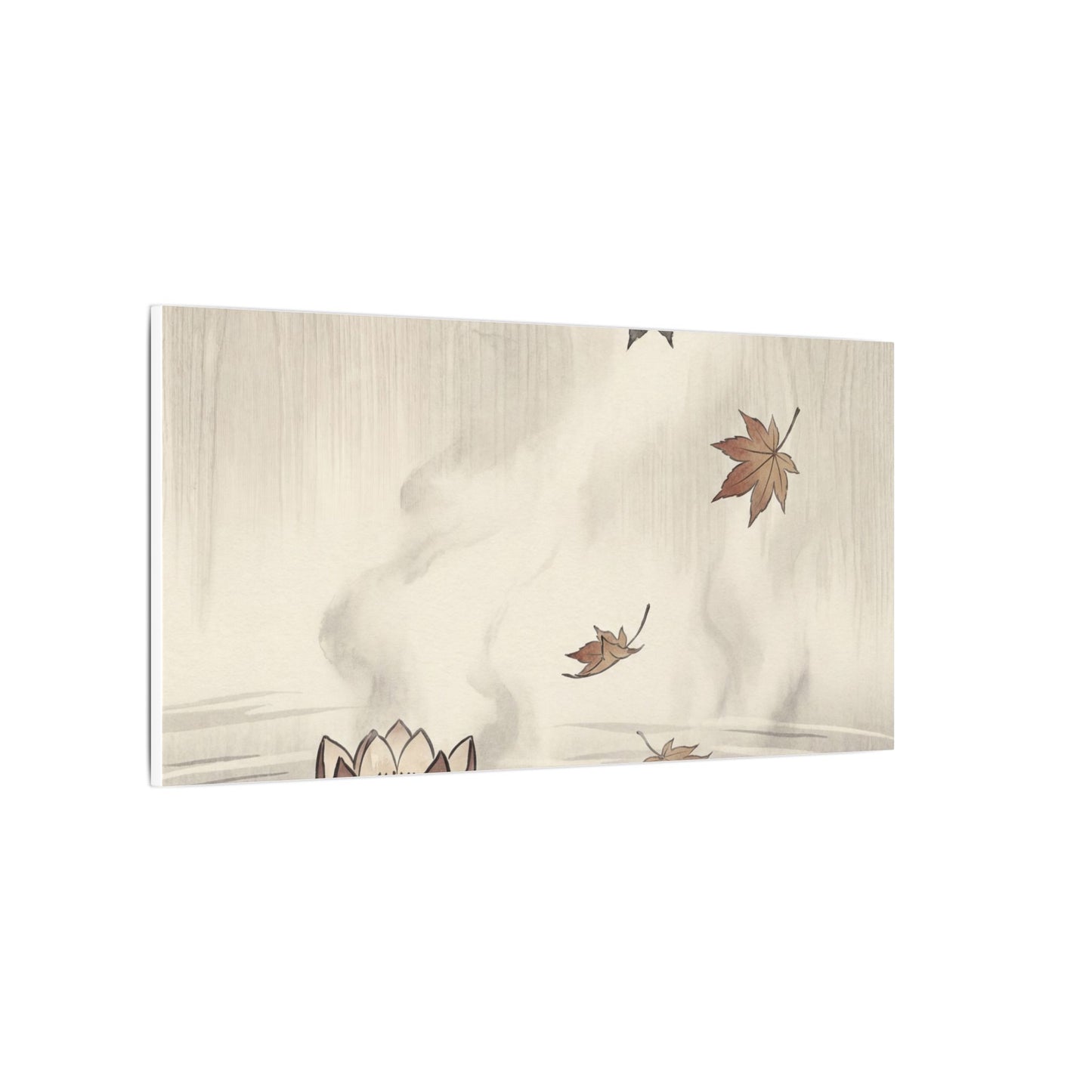 Lotus Flower Canvas Art | Autumn Zen Ukiyo E Inspired Art