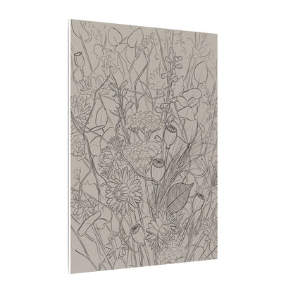 Summer Dried Flowers Minimal Line Canvas Art | Elegant Decor