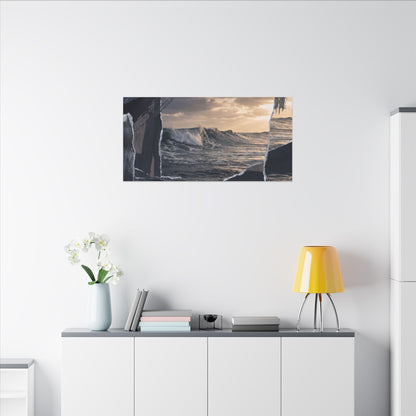 Fukinsei Ocean Wave Canvas Art - Dark Japandi Shadow Zen